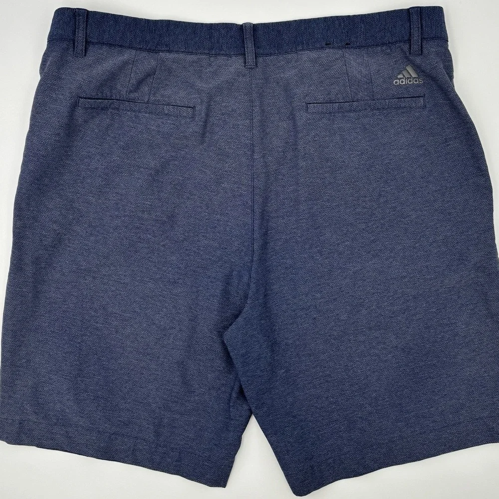Adidas Ultimate365 Golf Shorts Men 36 Blue Crosshatch Textured Stretch